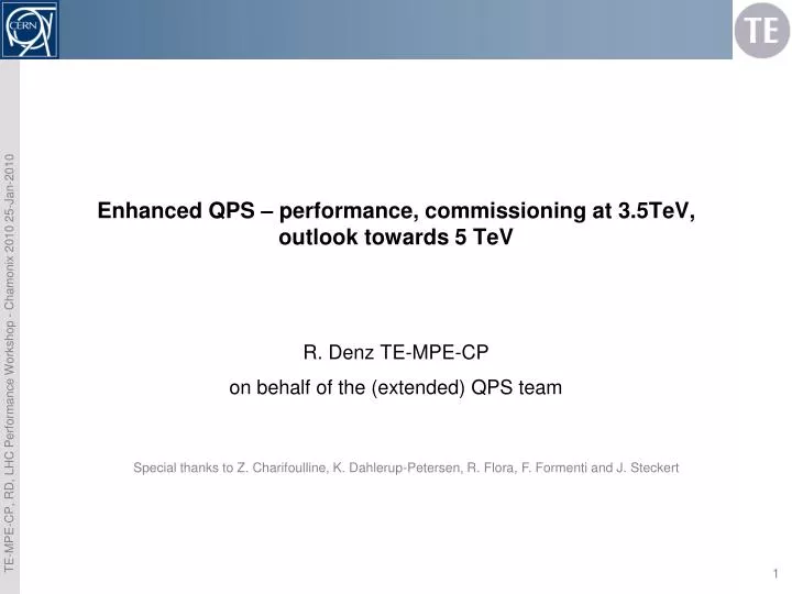 enhanced qps p erformance c ommissioning at 3 5tev outlook towards 5 tev