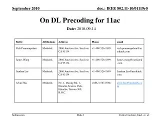 On DL Precoding for 11ac