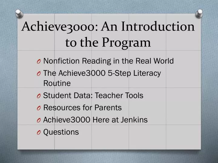 achieve3000 an introduction to the program