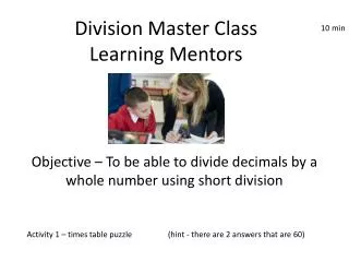 Division Master Class Learning Mentors