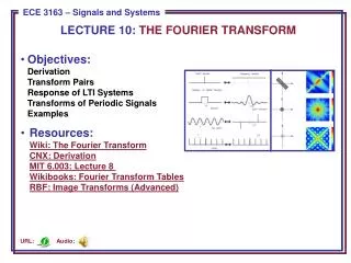 LECTURE 10: THE FOURIER TRANSFORM