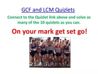GCF and LCM Quizlets