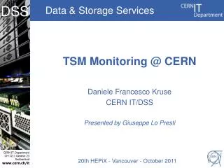 TSM Monitoring @ CERN