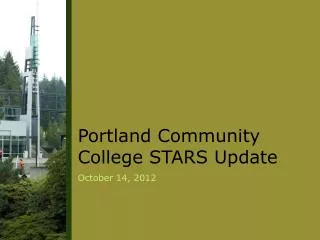 Portland Community College STARS Update