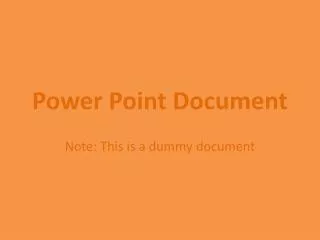 Power Point Document