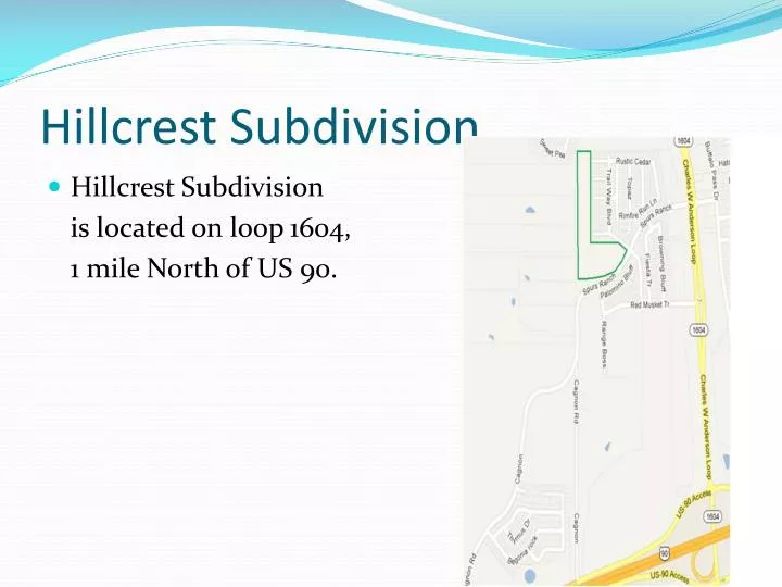 hillcrest subdivision