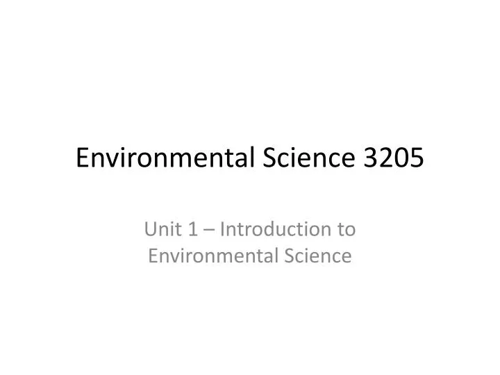 environmental science 3205