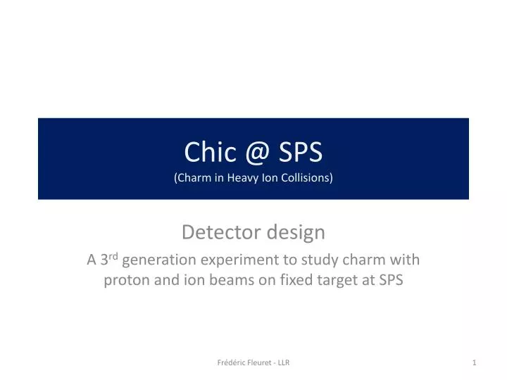 chic @ sps charm in heavy ion collisions