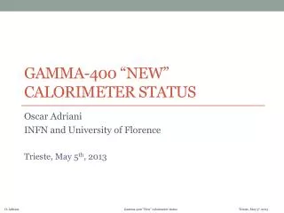 Gamma-400 “new” calorimeter status