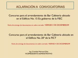 aclaraci n a convocatorias