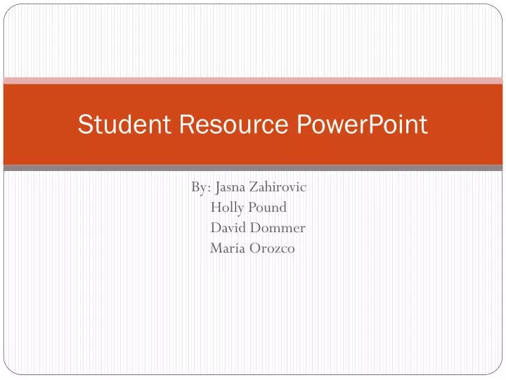 student resource powerpoint