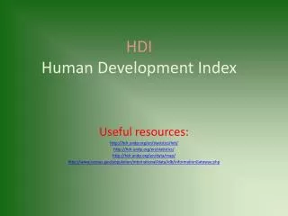 HDI Human Development Index