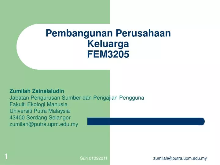 pembangunan perusahaan keluarga fem3205