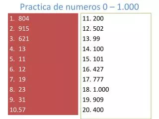 practica de numeros 0 1 000
