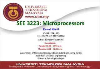 SEE 3223 : Microprocessors