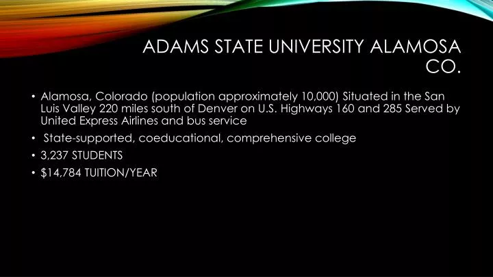 adams state university alamosa co