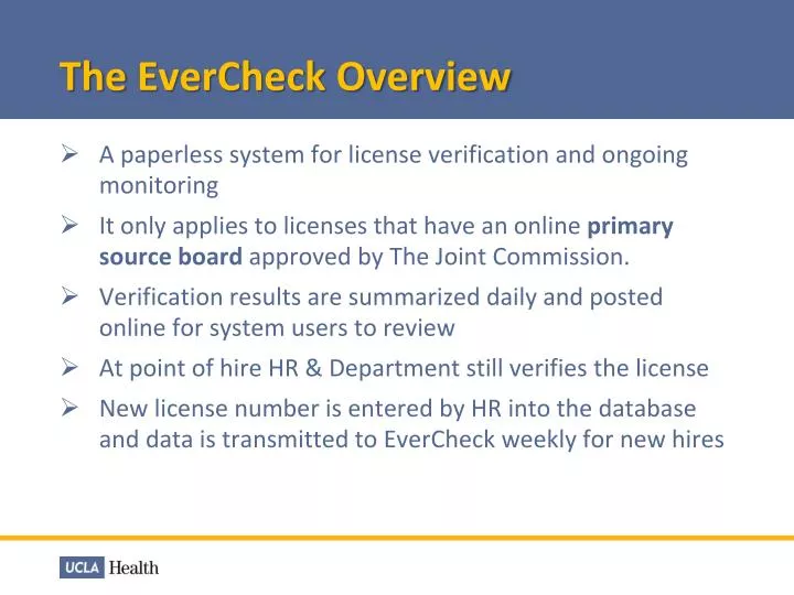 the evercheck overview