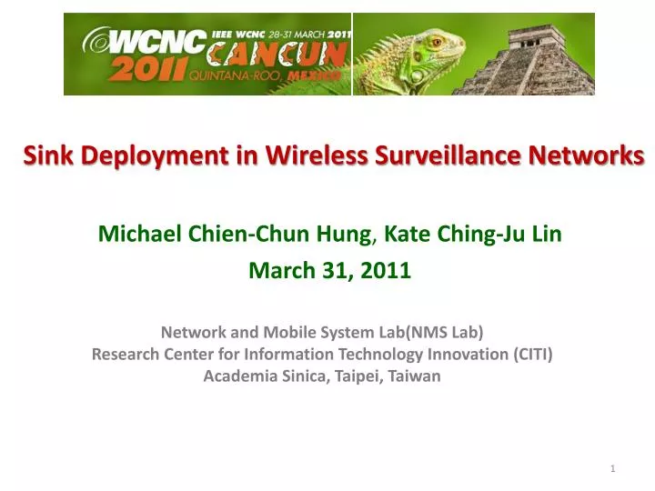 sink deployment in wireless surveillance networks