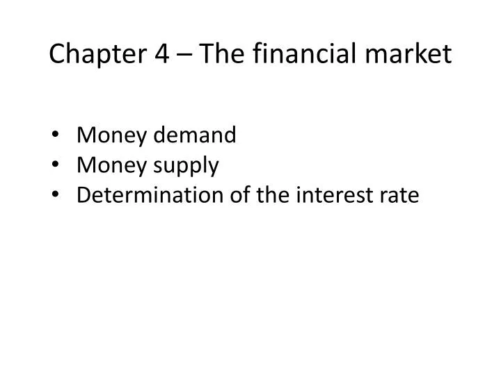 chapter 4 the financial market