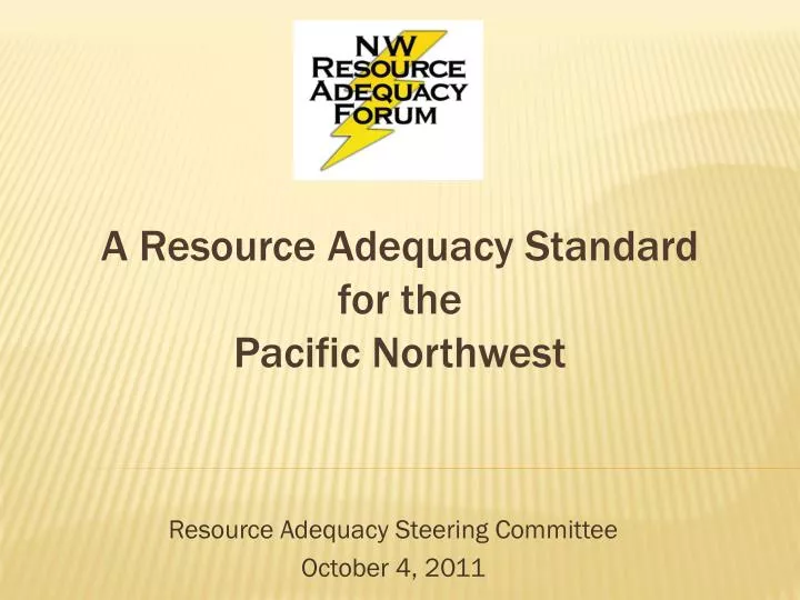 resource adequacy steering committee october 4 2011