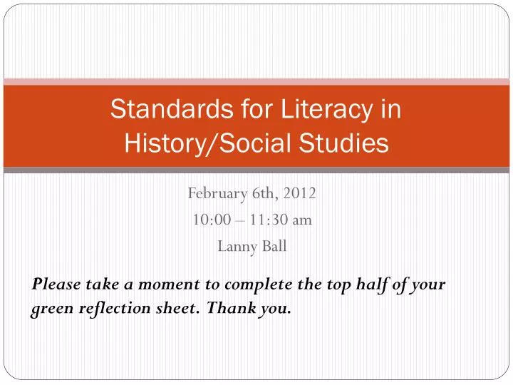 standards for literacy in history social studies