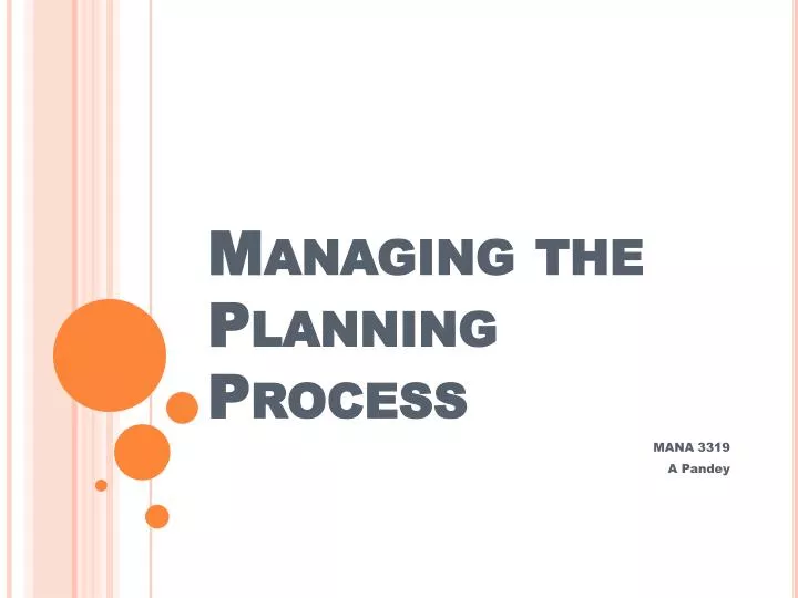 managing the planning process