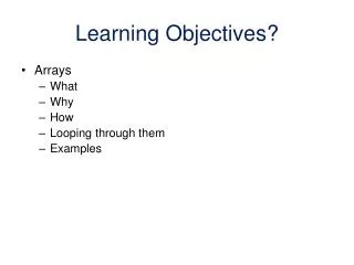 Learning Objectives?