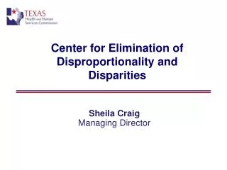 Center for Elimination of Disproportionality and Disparities