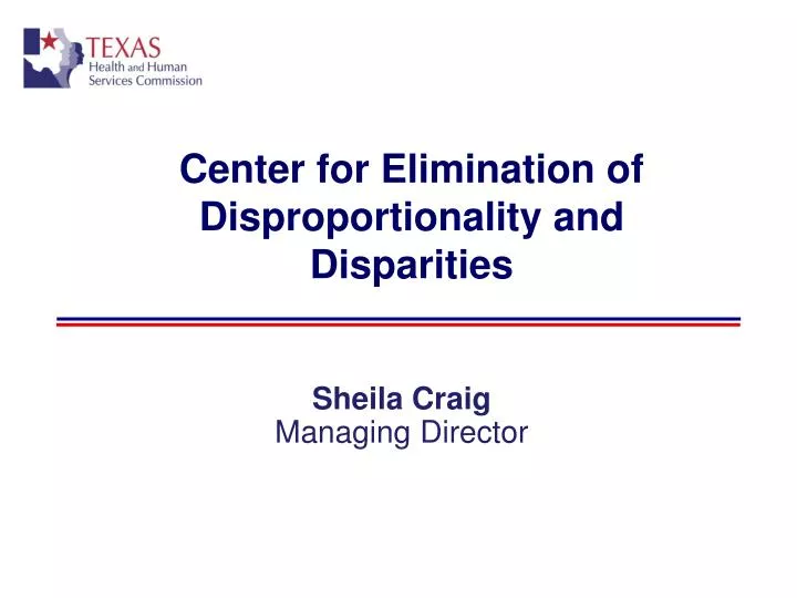 center for elimination of disproportionality and disparities