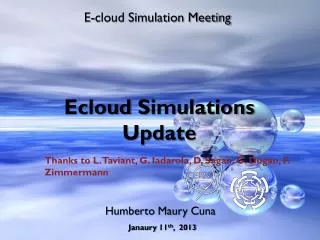 Ecloud Simulations Update