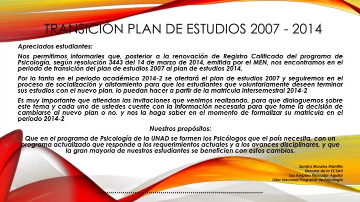 transici n plan de estudios 2007 2014