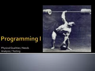 Programming I