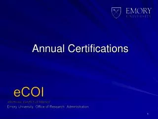 Annual Certifications