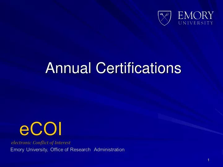 annual certifications