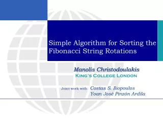 Simple Algorithm for Sorting the Fibonacci String Rotations
