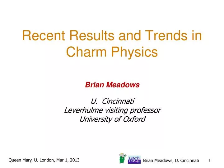 recent results and trends in charm physics
