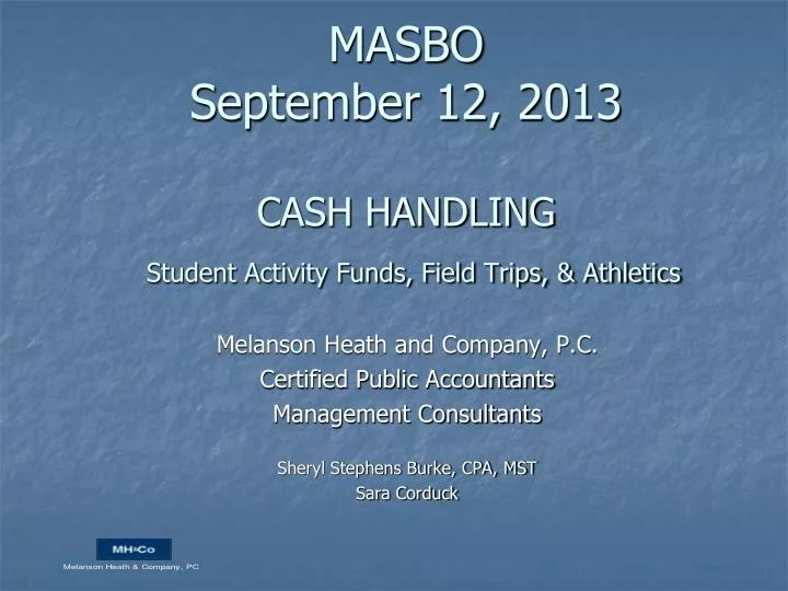 masbo september 12 2013 cash handling student activity funds field trips athletics