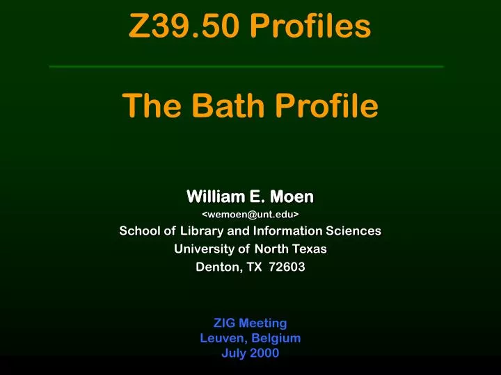 z39 50 profiles the bath profile