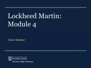 Lockheed Martin: Module 4