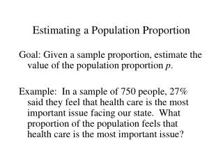 estimating a population proportion