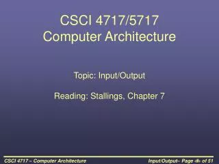 CSCI 4717/5717 Computer Architecture