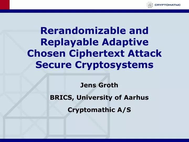 jens groth brics university of aarhus cryptomathic a s