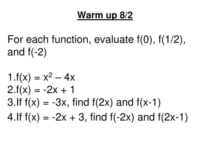 warm up 8 2