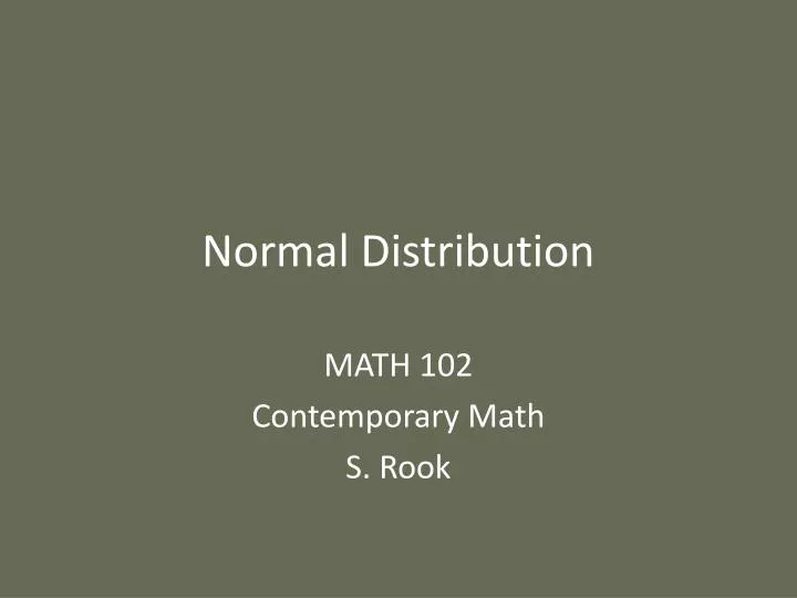 normal distribution