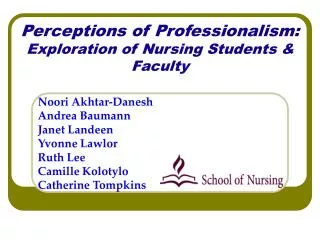 Perceptions of Professionalism: Exploration of Nursing Students &amp; Faculty
