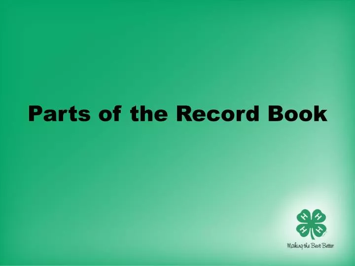 parts of the record book