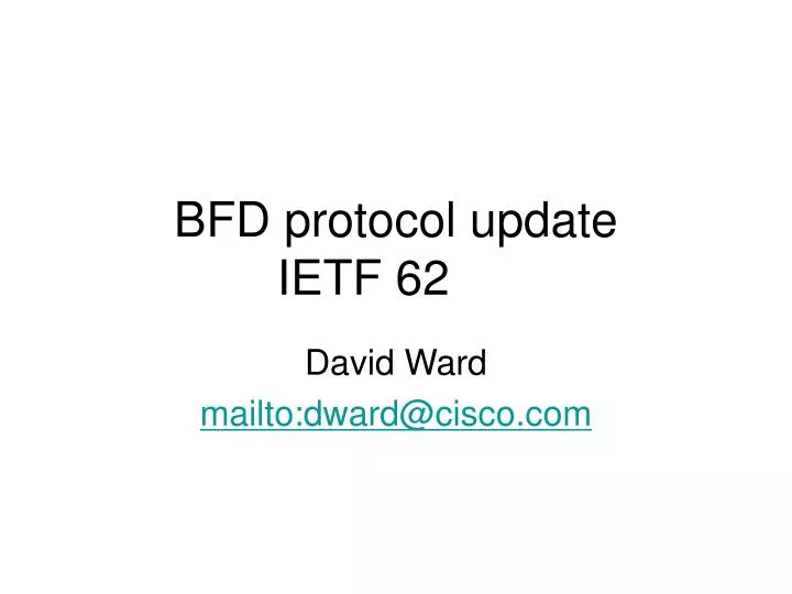 bfd protocol update ietf 62