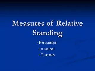 measures of relative standing