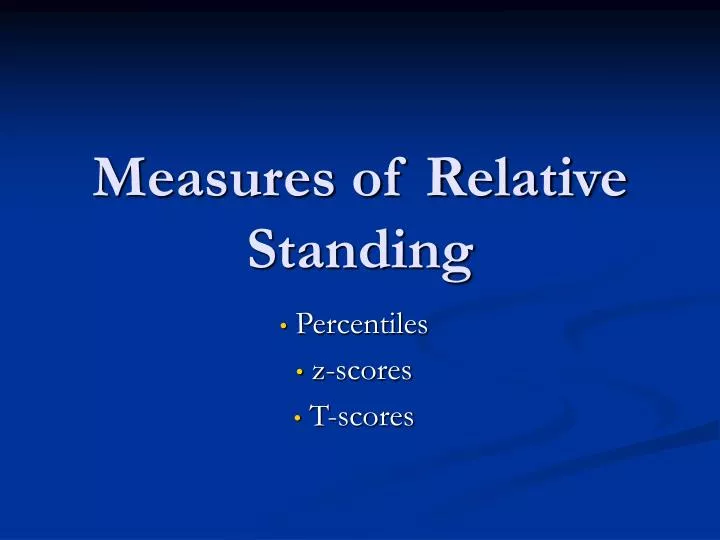 measures of relative standing