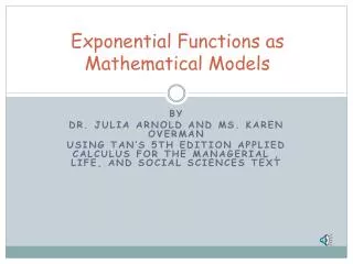Exponential Functions as Mathematical Models